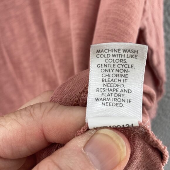 J Jill Top Womens Extra Large Blush Pink Slub Knit 3/4 Sleeve Pleat Lace Stretch - Picture 7 of 10